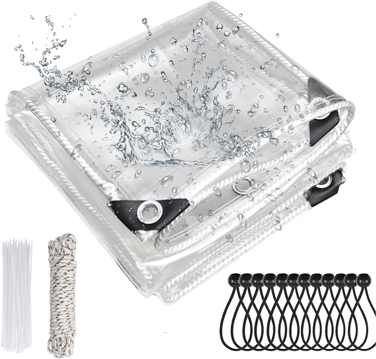 Transparant Zeil - Afdekzeil Tentzeil - Tuin Beschermen - Waterdicht PVC Materiaal - 0.8 x 1.5 m - Transparant