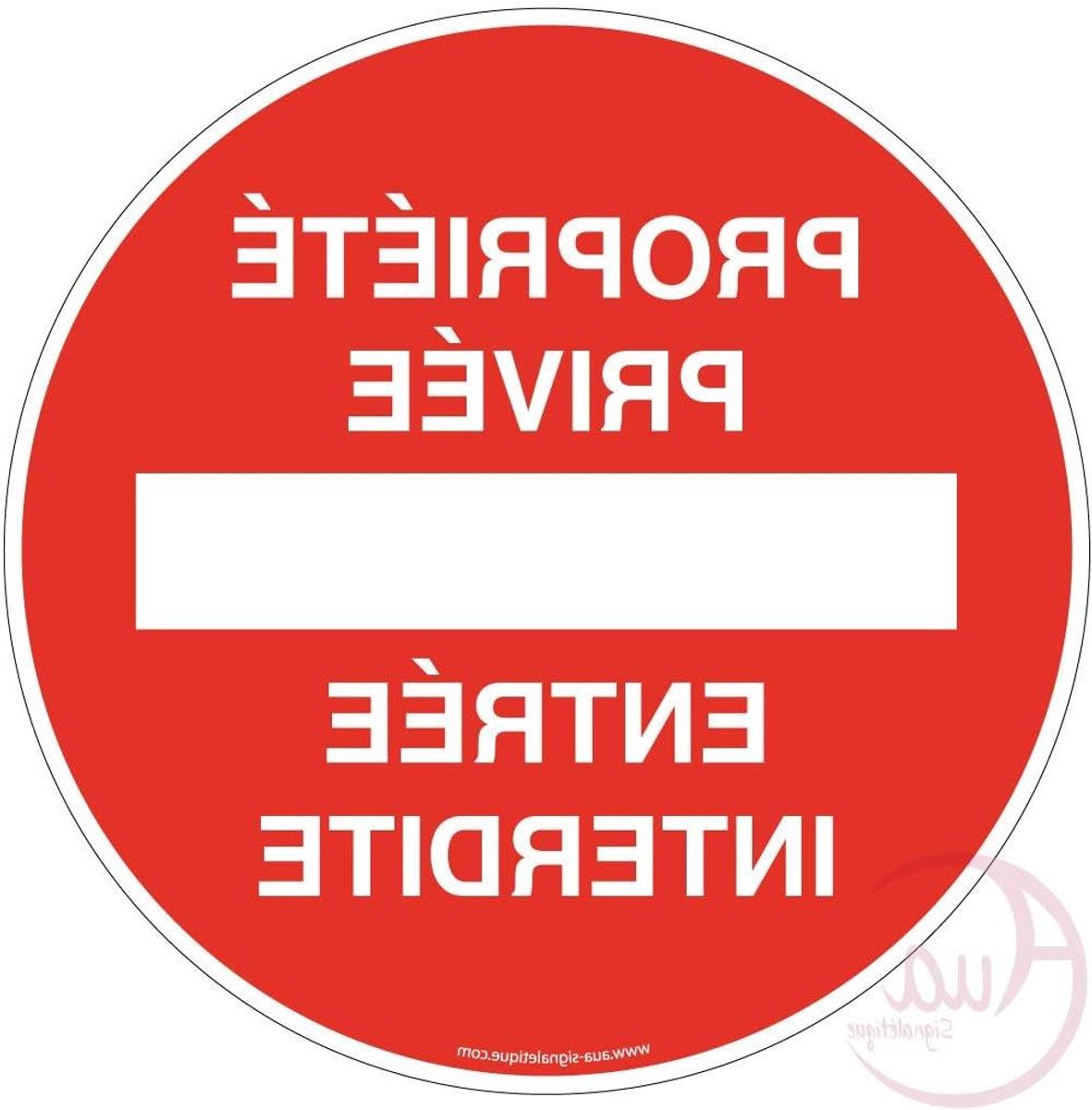 Verboden Toegang Bord - Privé Terrein - Toegang Controleren - Aluminium Dibond Materiaal - Diameter 450 mm - Aluminium