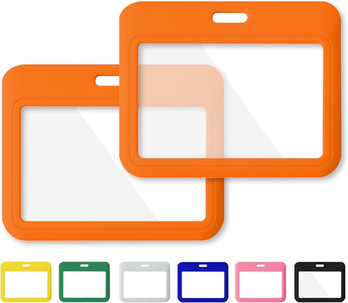 ID-badgehouders - Kaarthouders Oranje - Kantoor Identificatie - Dubbelzijdig Venster - 10x8 cm - Oranje