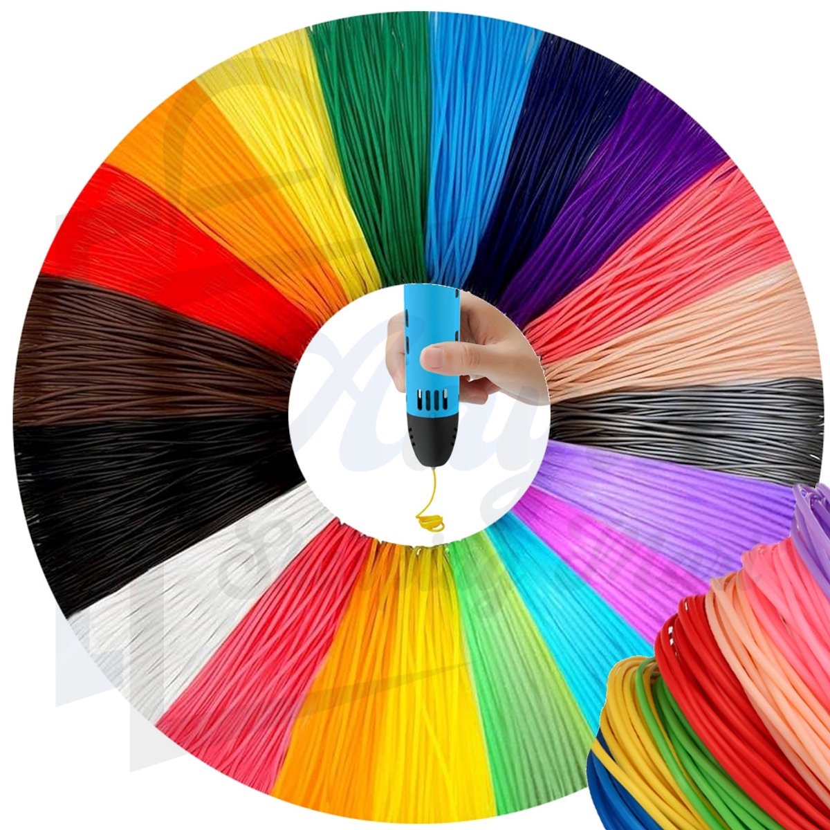 3D Pen Filament PLA 1.75mm – 20 Kleuren x 20m (400m) – Navulling Set voor 3D Pen – pla filament 1.75 mm – Creatief Tekenen & Printen – 3d pen navulling – 3d print filament pla – 3d pen accessoires – 52397