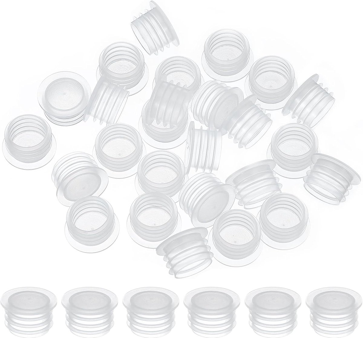 Salt en Pepper Shaker Stoppers - 14mm/0.55" - 25pcs Plastic Salt Shaker Plug Replacement - Herbruikbare Duidelijke Ronde Eindkap voor Potten Flessen Pijpen
