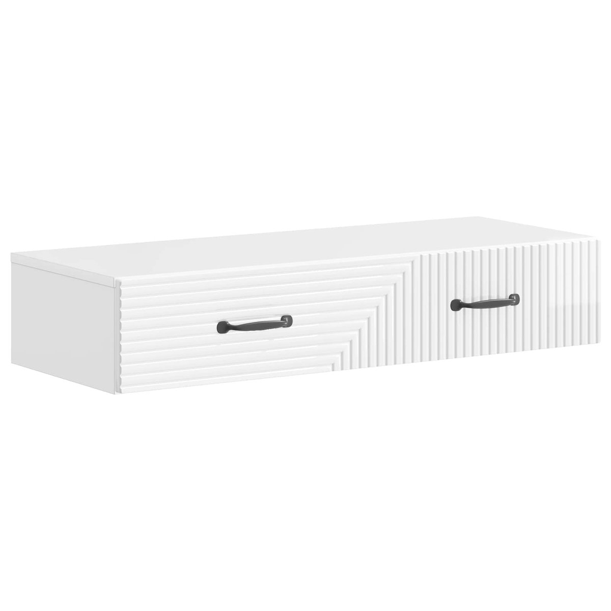 vidaXL Wandgemonteerde - Zijtafel - 87,5 - x - 34,5 - x - 17 - cm - Bewerkt - hout Hoogglans wit