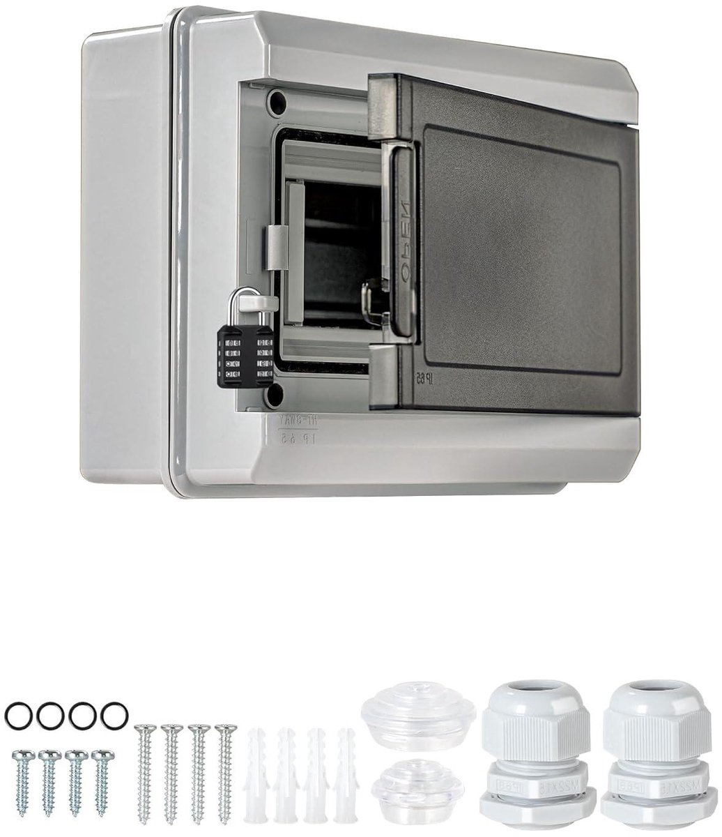 Opbouw Zekeringkast - Verdeelkast Buiten - Elektrische Installaties Buiten - IP65 Waterdicht Ontwerp - 20x16x9 cm - Grijs