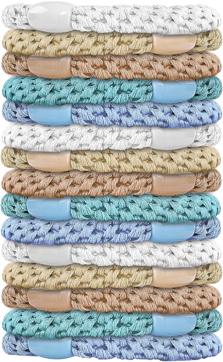 15 Stuks Elastische Haarelastieken in Diverse Kleuren, Bescherming voor Dun, Dik en Lang Haar, Ideaal voor Vrouwen en Meisjes