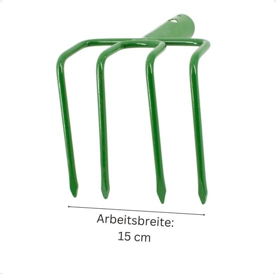 Aardappelhak met steel - Tuinhak pick-hak - Grond losmaken wieden - 4 geharde puntige tanden van Merkloos	 — afbeelding 4