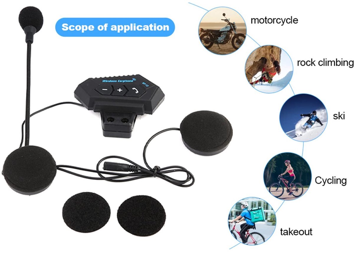 SPHProducts - Helm Bluetooth Headset - Motorhelm Headset - Handsfree Bellen - Hoofdtelefoon - Hoge Geluidskwaliteit - Communicatiesysteem - Geschikt v thumbnail 4