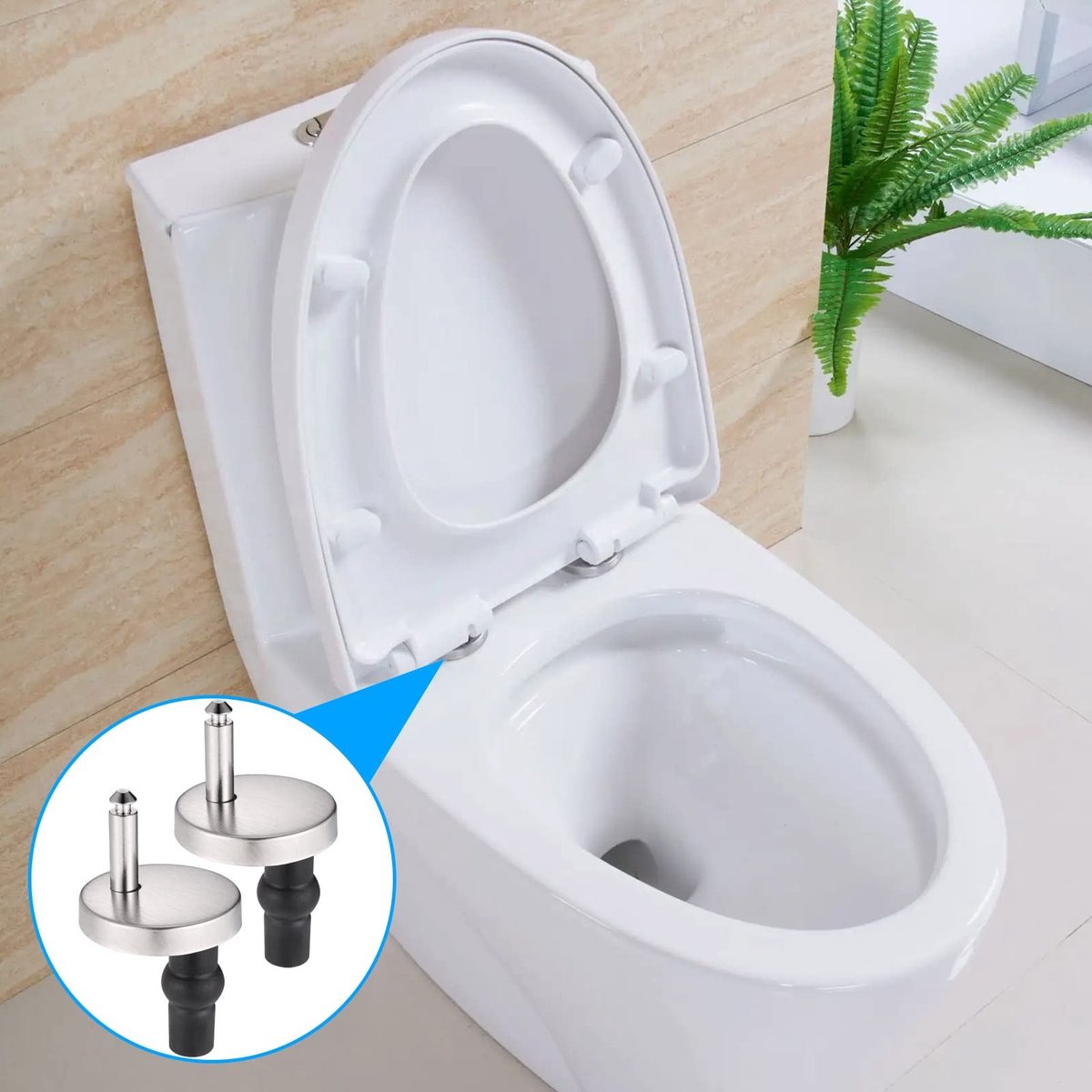 Store_7 - WC-brilbevestiging - Roestvrij staal - Duurzaam - Toiletbril schroeven - Geschikt voor blindgaten - 6 stuks