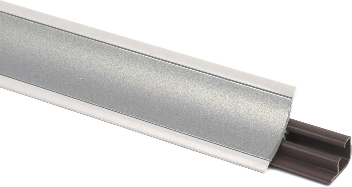 Keukenrand profiel - Werkbladstrip hoek - Afdichten aanrechtblad - Met rubberen lippen - 23 x 23 mm - Zilver