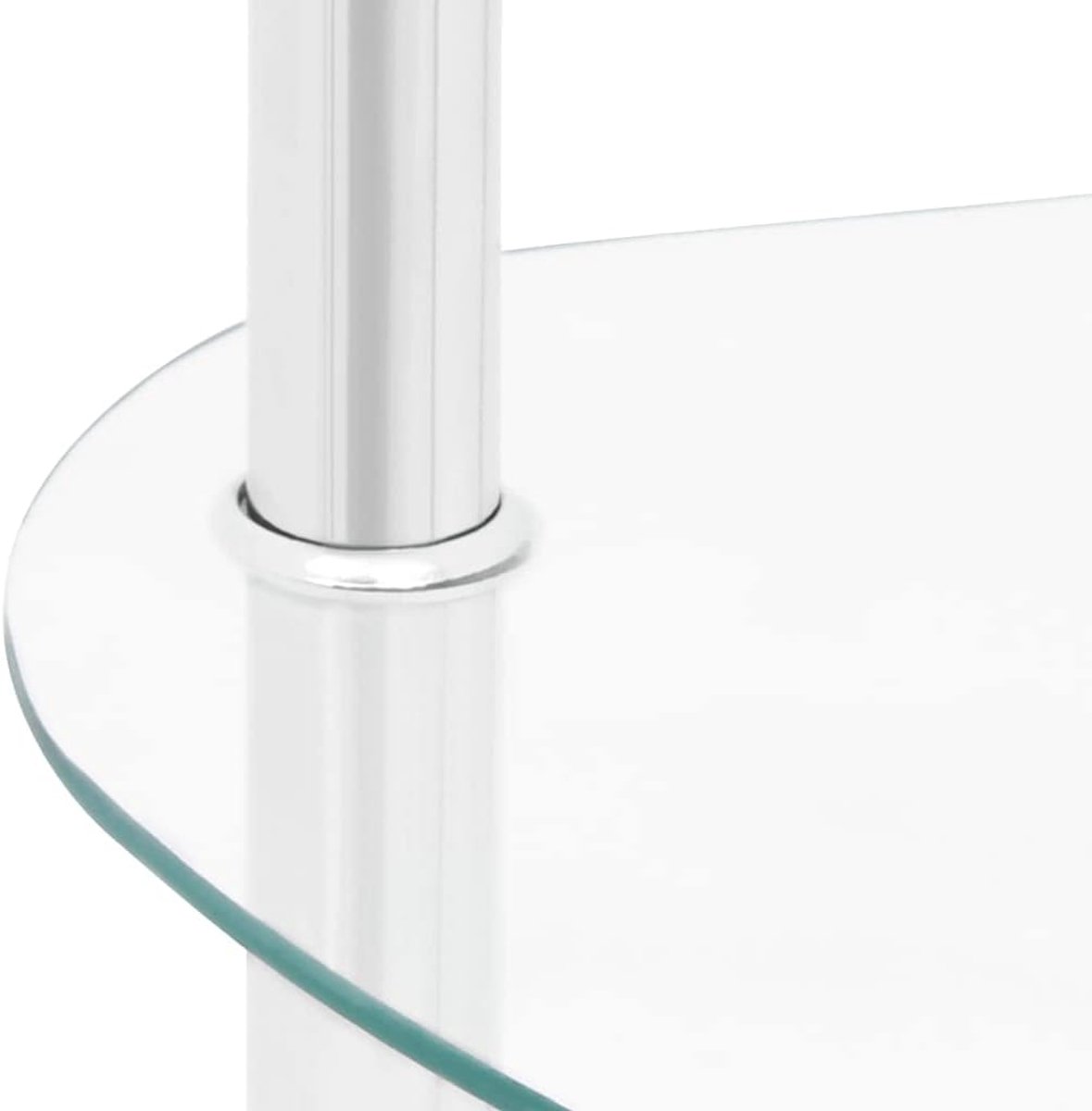 Bijzettafel 2 lagen - Sidetable glas - Decoratie opbergen - Gehard glas - 38x38x50 cm - Transparant