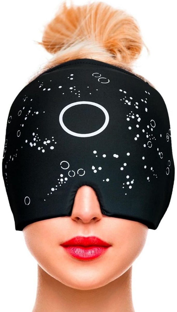 MMP® Ijsmasker - Migraine Masker - Oogmasker - Zwart - 33cm x 23cm x 3cm