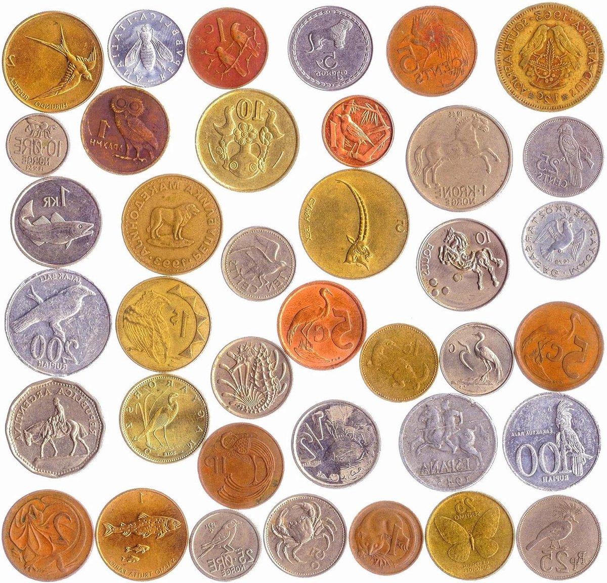 Dierenmunten Collectie - Wereldmunten Set - Educatief Verzamelen - 20 Verschillende Ontwerpen - 20 Stuks - Multicolor