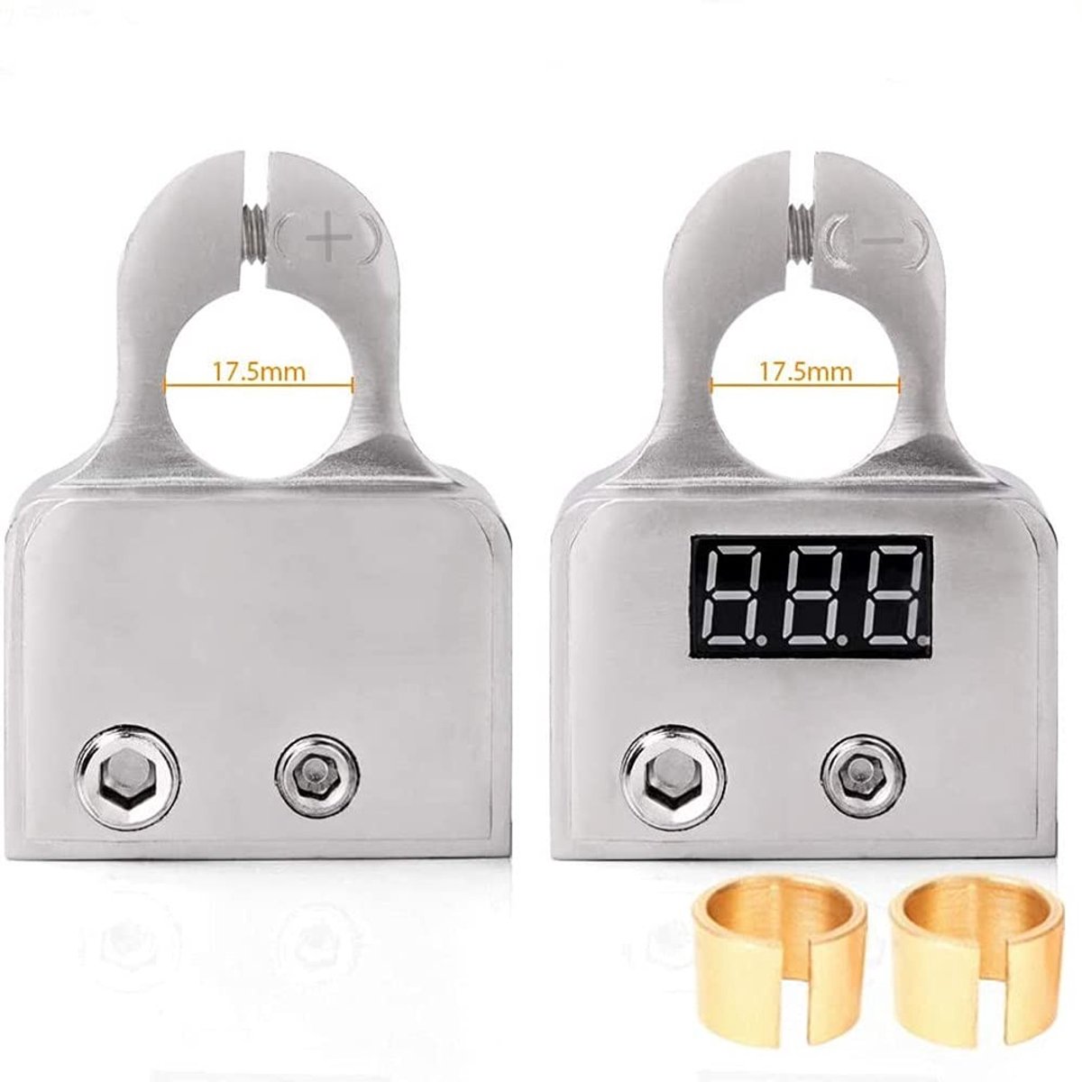 Store_7 - 2-delige batterijklem - auto-batterijklemmen - met voltmeter LED-display - voor 0/4/8/10 - batterijterminalconnectoren - geschikt voor...
