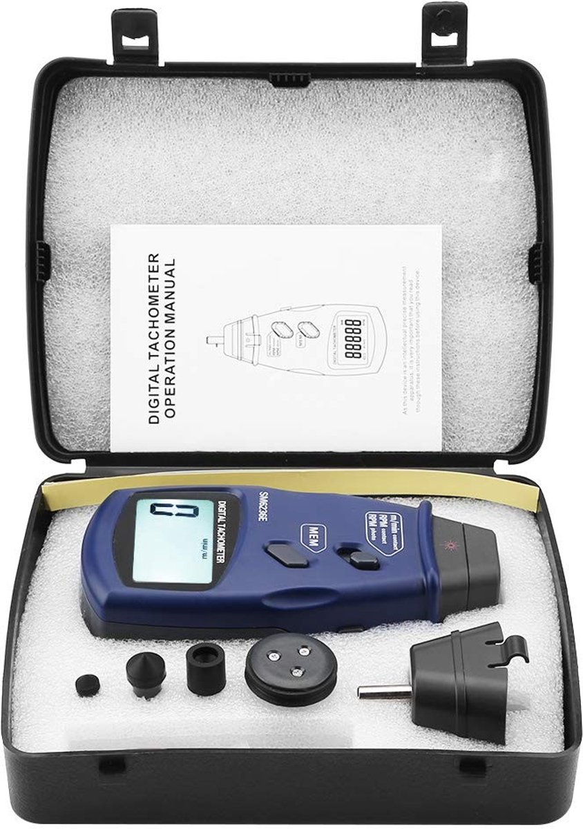 Vt products - Digitale toerenteller - Snelheidsmeter - Handheld tester met LCD-display - Nauwkeurig en betrouwbaar - Innovatieve technologie - Geschik