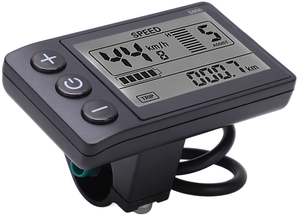 SPHProducts - Elektrische Fiets - LCD-scherm Display - Waterdicht en Duurzaam - Bedieningspaneel - 24V 36V 48V - Geschikt voor Sturen 22,2 mm