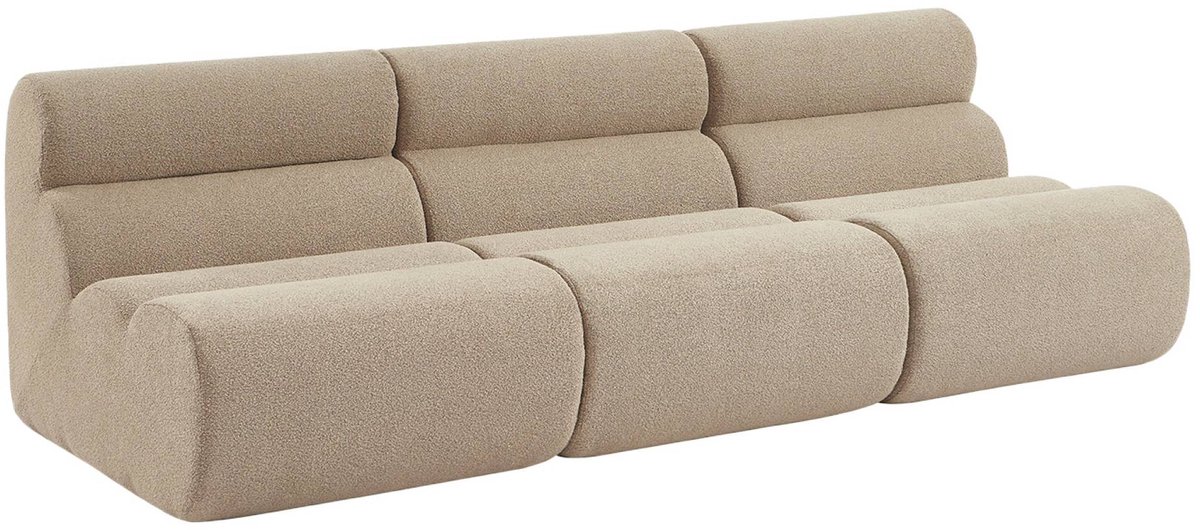 sweeek - Set van 3 stoffen fauteuils getextureerde bouclé 1 zitplaats - nova