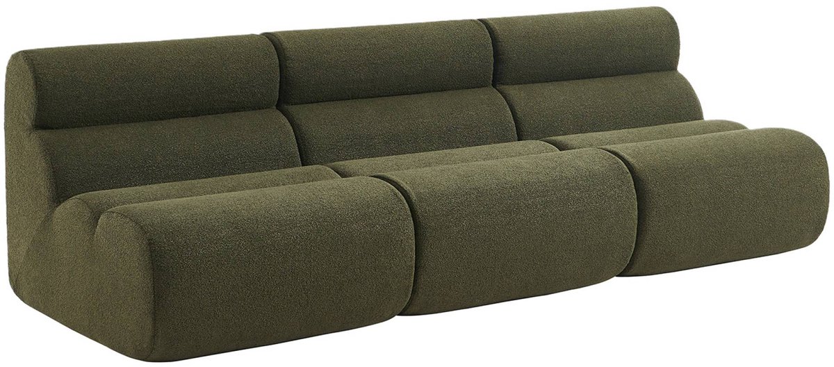 sweeek - Set van 3 stoffen fauteuils getextureerde bouclé 1 zitplaats - nova