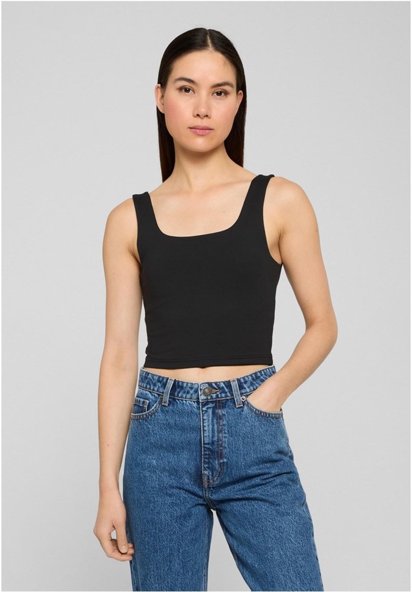 Urban Classics Cropped Polyamide Mouwloze top L Zwart