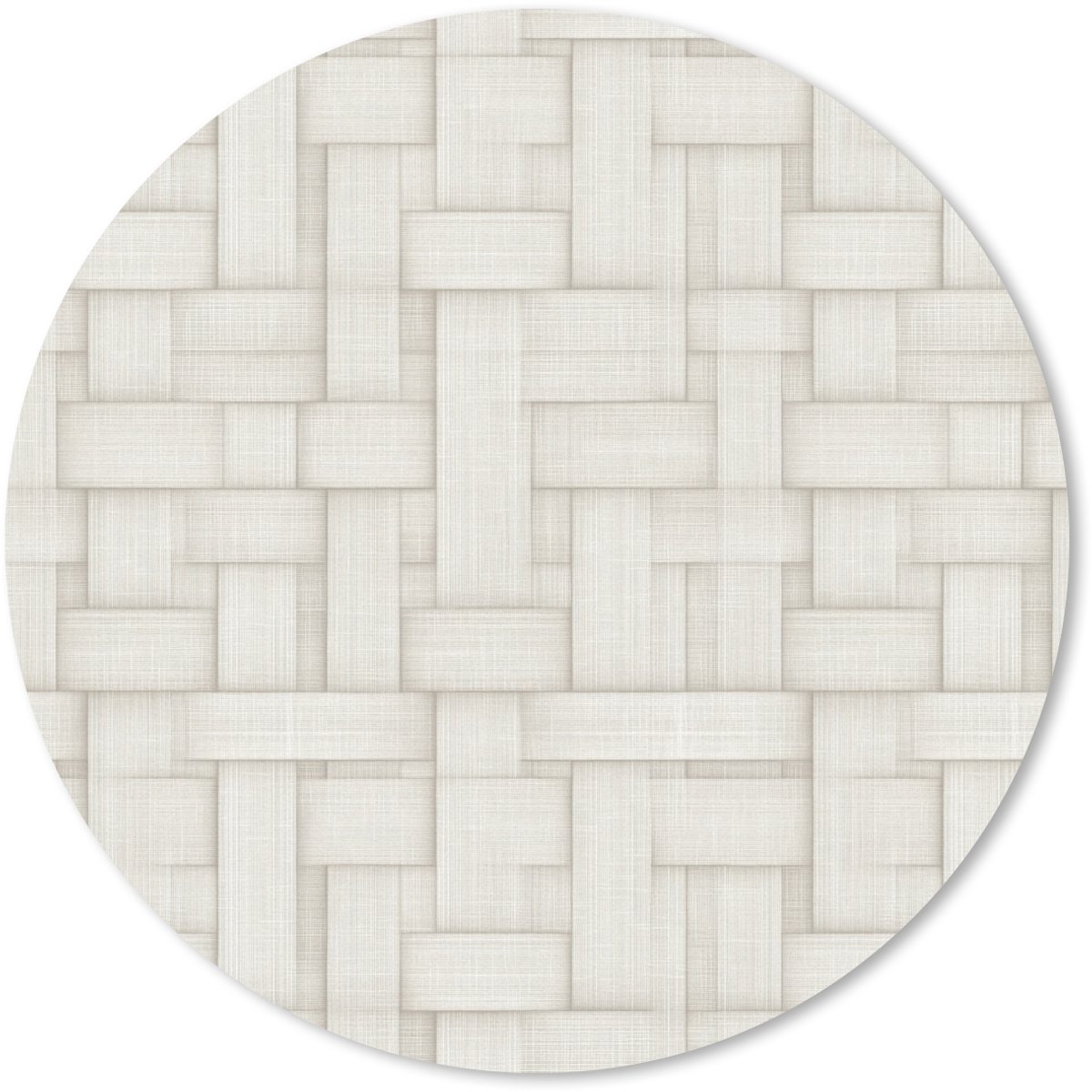 Muismat rond 30x30 cm - Mousepad Vlechtwerk - Banen - Beige - Ronde muismatten