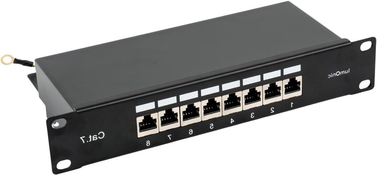 Netwerk Patchpaneel - Ethernet Switch - Netwerk Organiseren - 10 Gbit/s PoE - 8 Poort 1U - Zwart