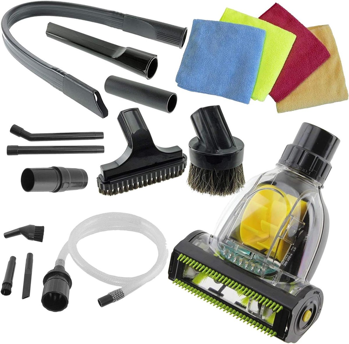 Stofzuiger Accessoireset - Auto Detail Kit - Auto Interieur Reinigen - 32mm Universele Aansluiting - Complete Set - Zwart