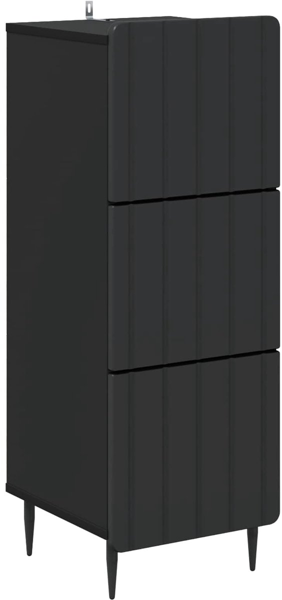 vidaXL Ladekast - 33 - x - 34,5 - x - 92 - cm - Bewerkt - hout - Zwart