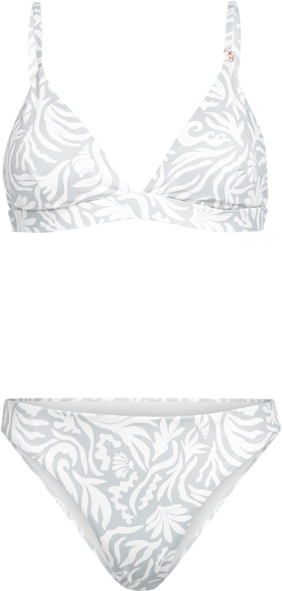 Brunotti Aurely-Print Bikini Aqua Dames Bralette Bikini Set Verstelbare bandjes 42 Grijs