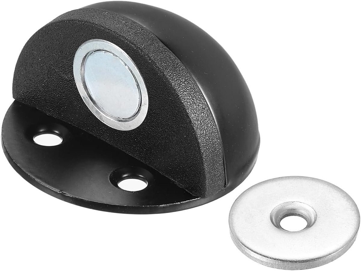 No Drilling Magnet Door Stop - Domed Floor Mounting Door Stopper - Self Adhesive Wall Protector - Catching Door Holder voor Thuis Kantoor Slaapkamer Deur