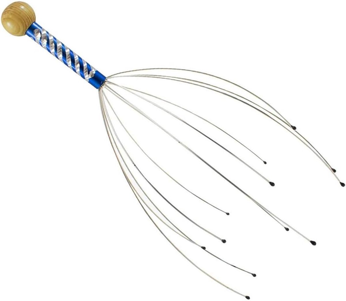 Hoofdmassager - Hoofdhuid massager - Ontspanningstherapie - 12 Flexibele Tanden - 22.5 g - Blauw
