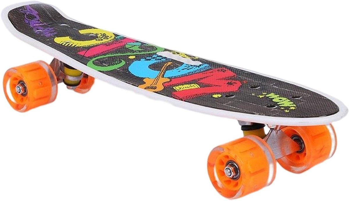 Skateboard Visplank Skatespeelgoed Kinderen Leren Skaten Knipperende Wielen 22 inch Hiphop Muziek