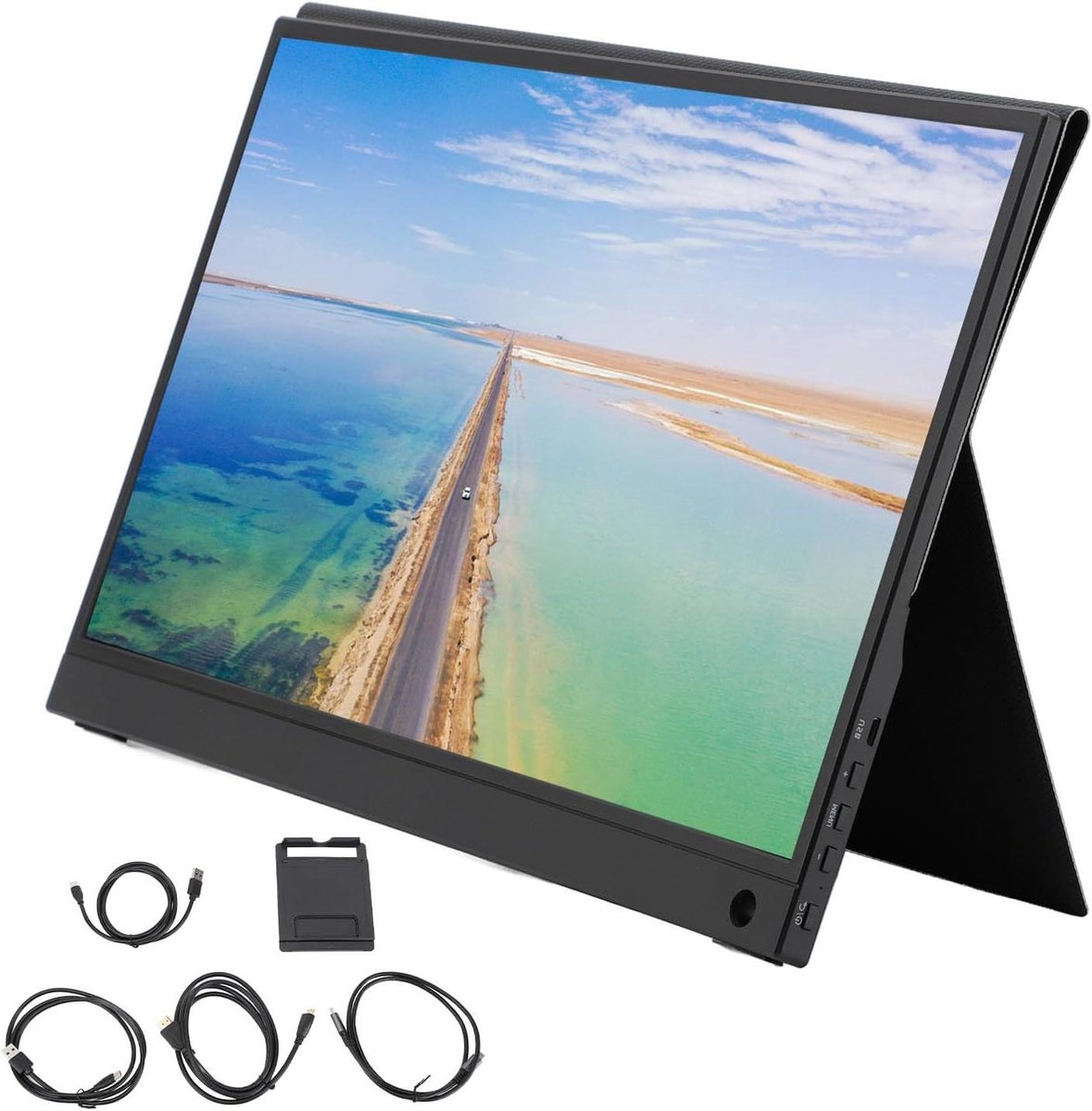 Draagbare Monitor - Extern Scherm - Mobiel Werken - HDR Beeldkwaliteit - 156 Inch - Zwart