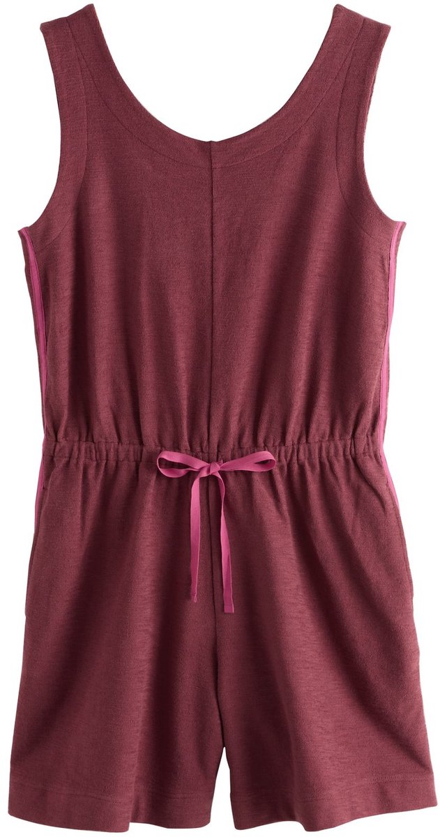 Next - Dames - Mouwloze katoenen playsuit met strik in de taille - Paars