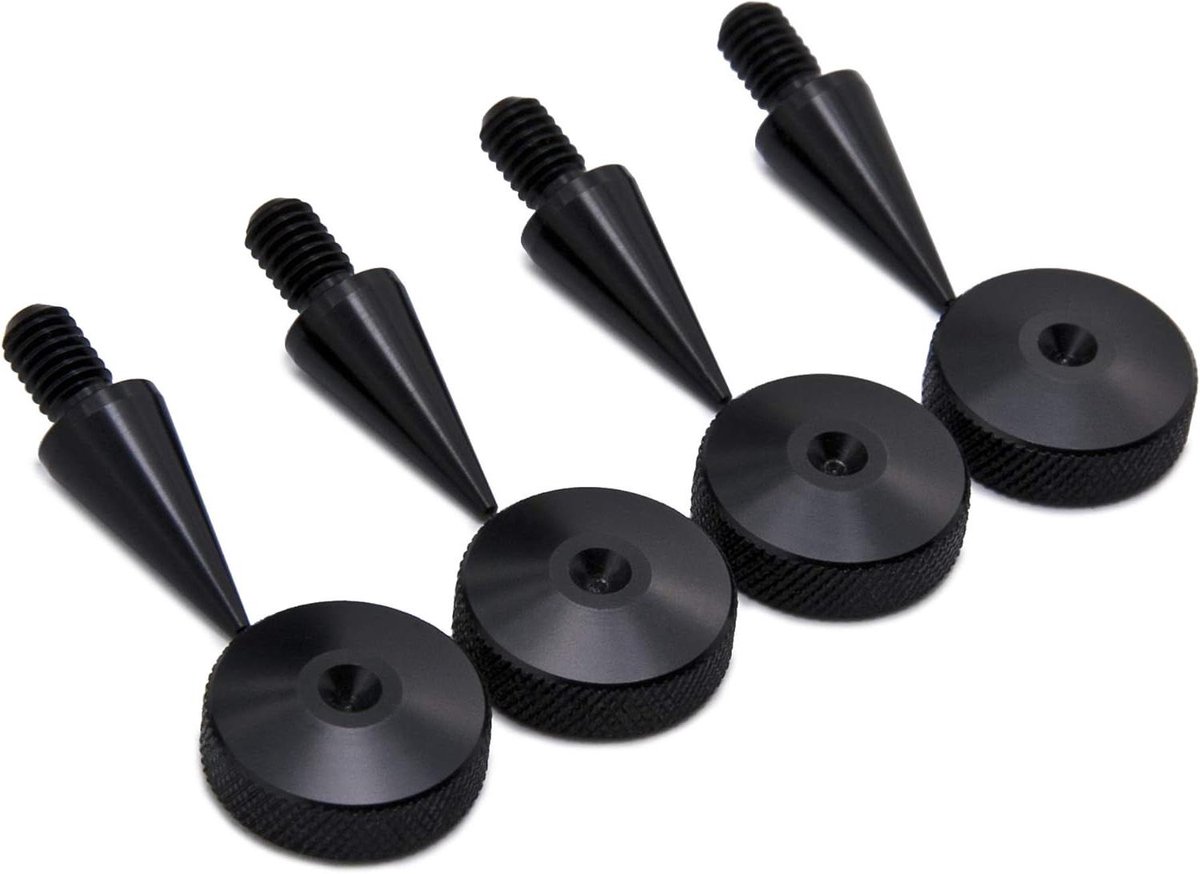 Luidspreker Spikes - Boxen Pootjes - Geluid Verbeteren - CNC Gefreesd Aluminium - M8 20mm - Zwart