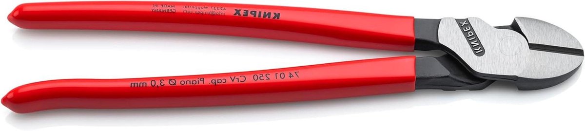 Kracht-zijsnijtang - Gereedschap tang - Precisie snijden - Hoge overbrenging - 250 mm - Rood