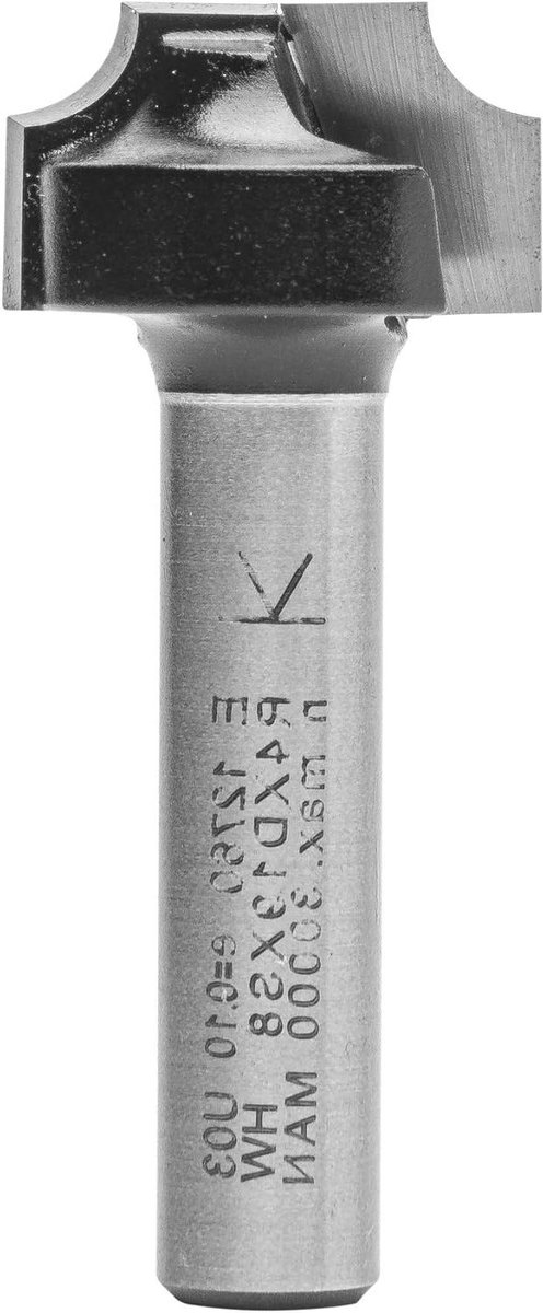 Freesset Kwartronde - Profiel frees - Houtbewerking precisie - Twee snijvlakken - 8mm schacht - Metaalkleur