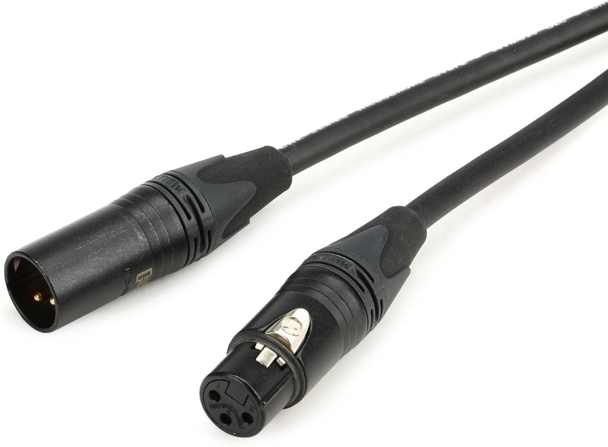 Microfoonkabel - XLR kabel - Muziek Opnemen - Zuiver Signaal - 25 voet - Zwart