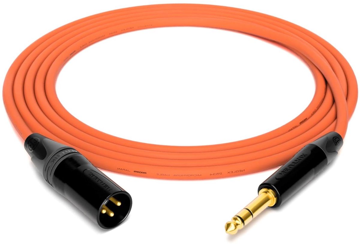 Studio Kabel - Audiokabel TRS XLR - Hoge Geluidskwaliteit - Quad Structuur - 1.5 meter - Oranje