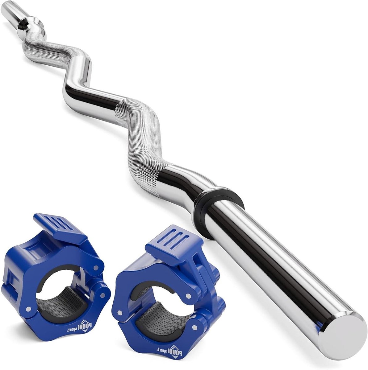 Curlstang EZ - Halterstang Gebogen - Kracht Training - Ergonomische Kromming - 120 cm - Chroom