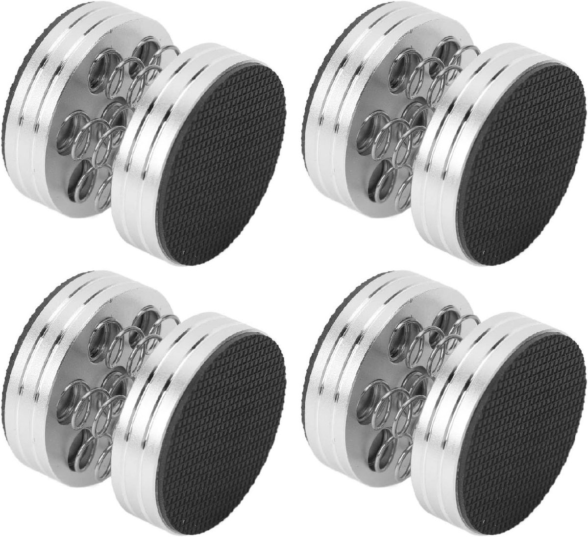 Luidspreker Isolatie Voetjes - Trillingsdempers Speaker - Geluidskwaliteit Verbeteren - Gecombineerd Metaal en Veer - 4 stuks - Zilver
