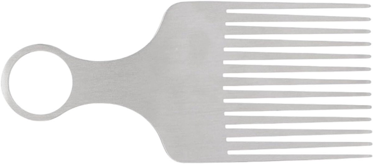 Metalen Haar Kam - Styling Kam Krullen - Volume Creëren - Antislip Grip - 13.8 cm - Grijs