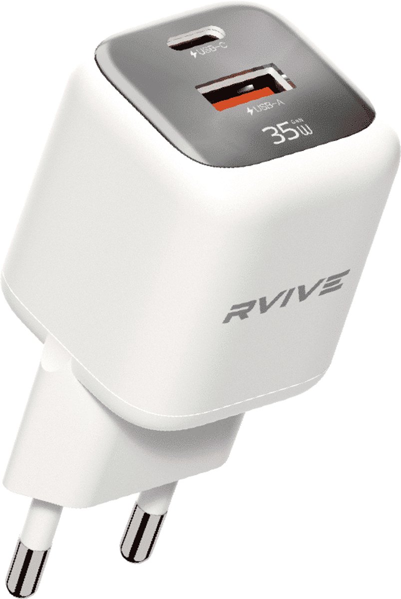 Rvive - Fast Charging Adapter USB-A & USB-C - Wit
