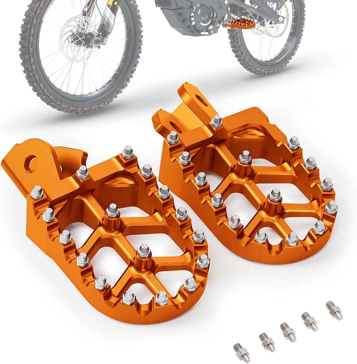 Motorcycle Voetsteunen - Vergroot Stepjes - Veiliger Rijden - Bredere Anti-slip Platform - Niet Gespecificeerd - Oranje