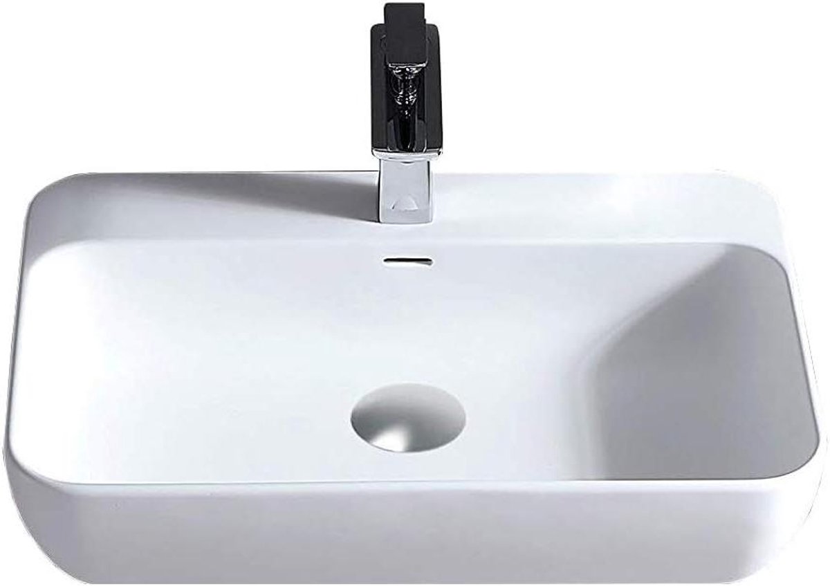 Waskom Hangende Wastafel - Badkamer Wastafel - Moderne Badkamer - Massief Steen Materiaal - 60 x 40 x 14 cm