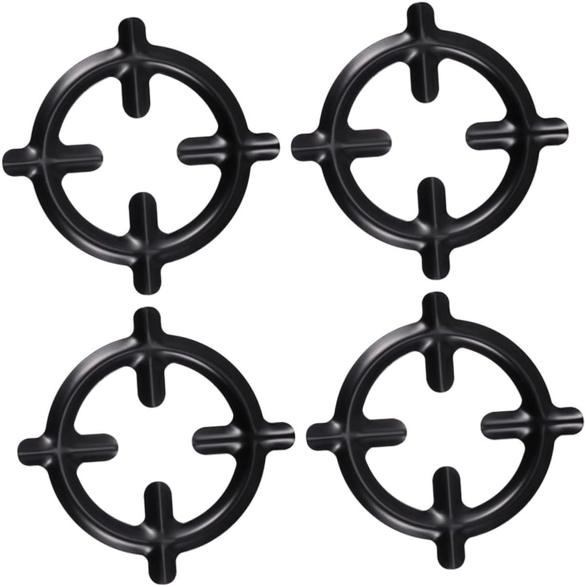 Potsteunen Fornuis - Kookplaat Ringen - Stabiel Koken - Hittebestendig IJzer - 15.8 CM - Zwart