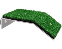 Schildpad Rustplatform - Helling Terrarium - Reptiel Welzijn - Kunstgras Oppervlak - 14 x 8 cm - Groen