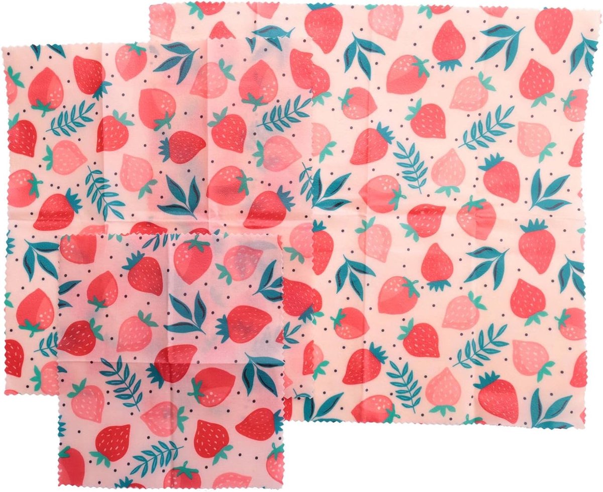 Herbruikbare Bijenwas Doeken - Voedsel Wraps - Voedsel Bewaren - Milieuvriendelijk Alternatief - 3 Maten Set - Jungle Party — cadeau in Cadeau-ideeën - foto 7