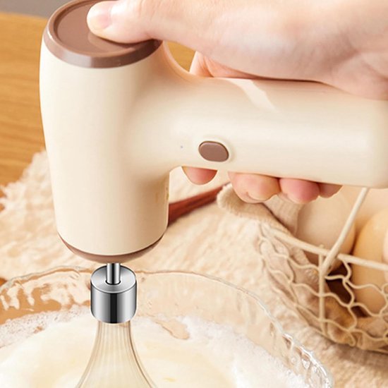 Elektrische handmixer - Keukenmixer garde - Mengen en kloppen - Draadloos en oplaadbaar - 145 cm - Koffie met melk van Merkloos — afbeelding 5