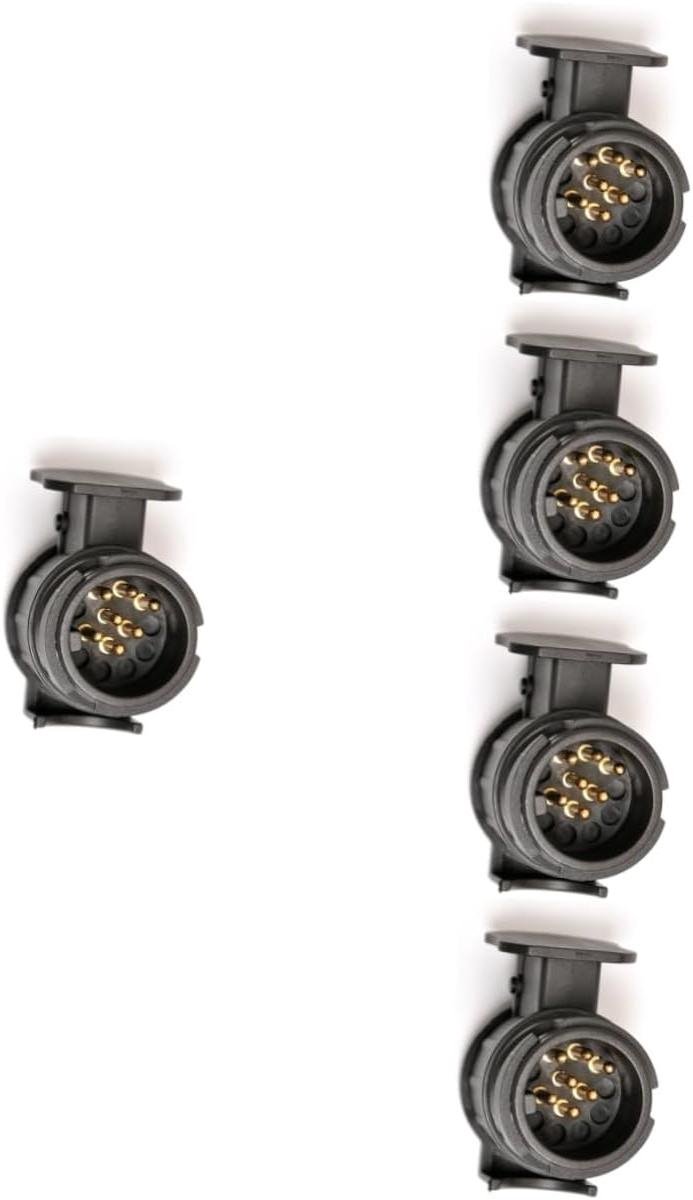 ibasenice 5 Stuks 13 7 Aanhangwagenaansluiting Aanhangwagen adapter 13-polige aanhangerstekker 7-polige aanhangerstekker 13-pins naar 7-pins adapter 13 polige caravanstekker RV Verbinder