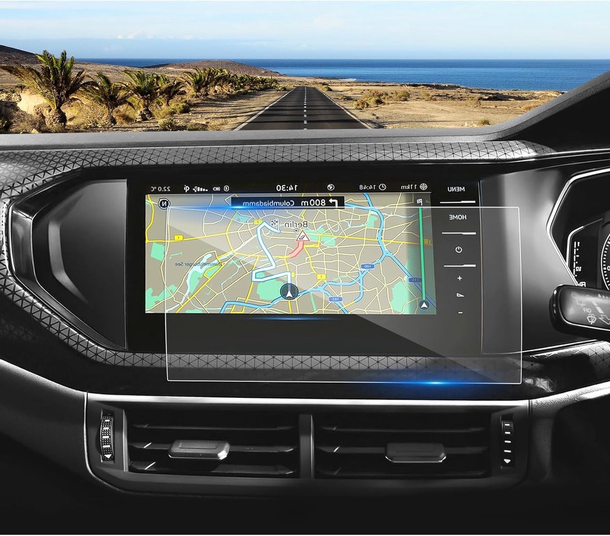 Navigatiebeschermfolie voor VW T-Cross 2019-2024, krasbestendige schermbeschermer, 9H gehard glas, optimale bescherming voor GPS-scherm (9,2 inch)