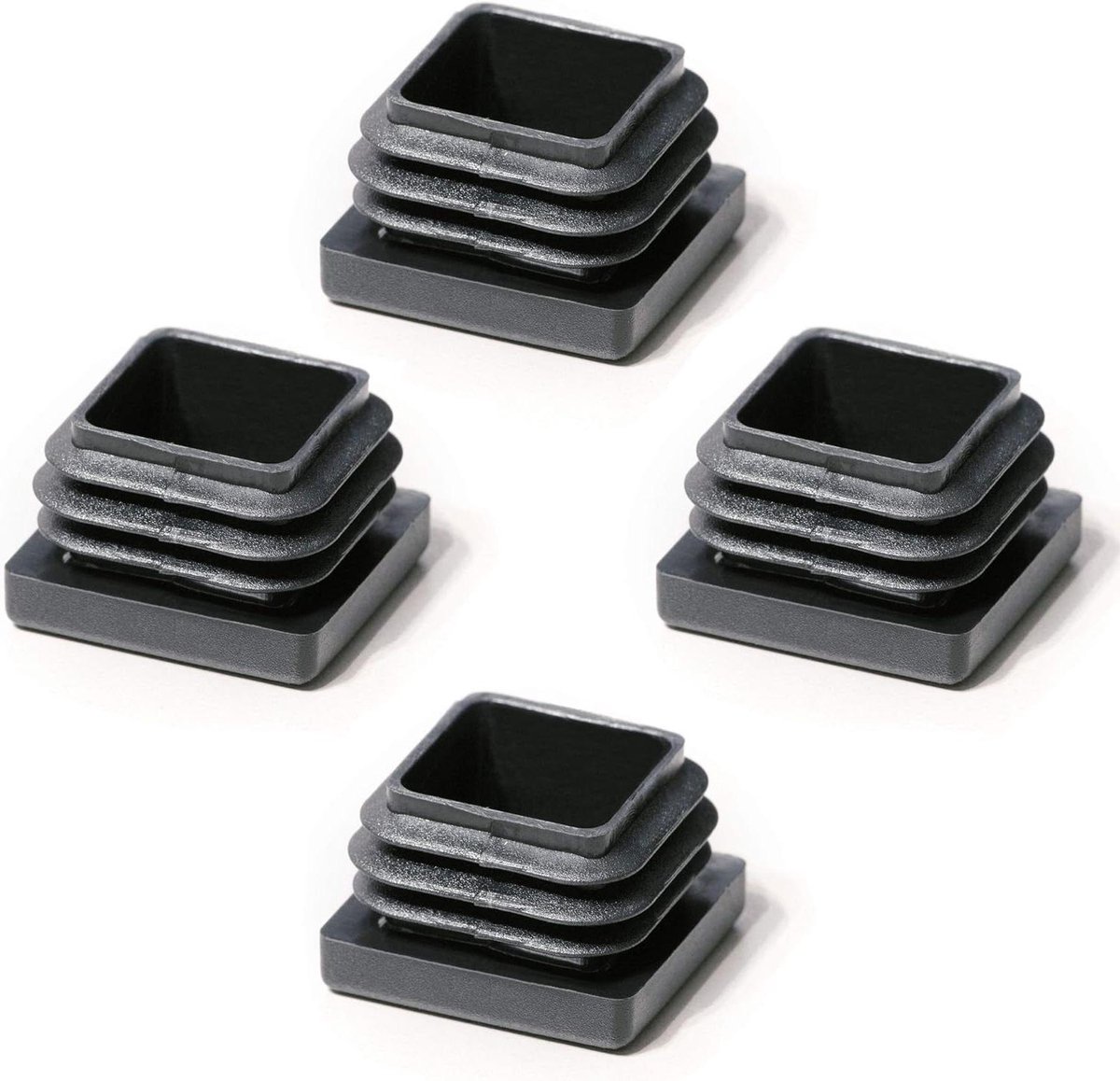 Lamellenpluggen Vierkant - Buisdoppen - Meubels Beschermen - Hoge Kwaliteit Kunststof - 18x18 mm - Zwart