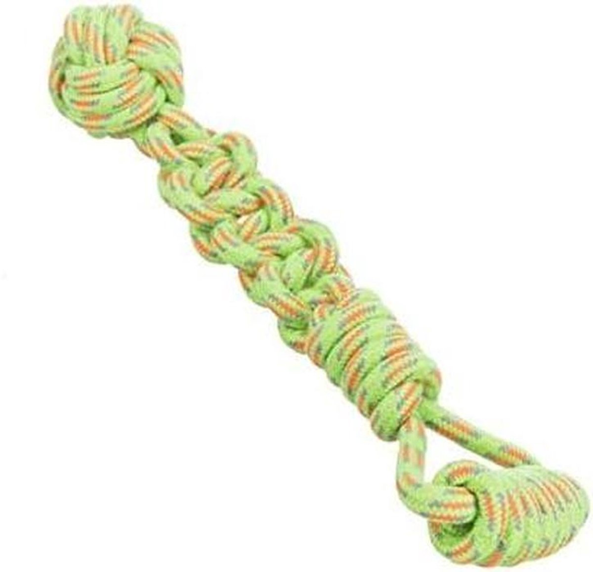 Knoopbal aan touw - Speeltouw hond - Samen spelen - Rekbaar en robuust - 38 cm lang - Assorti